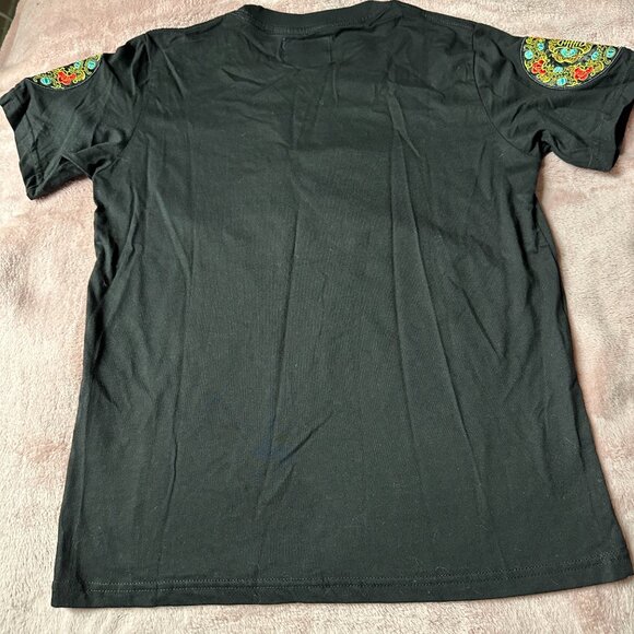 Vancarhell Women's Size Medium Tshirt Embroidered Chinese Dragon Black Y2K - Picture 9 of 12